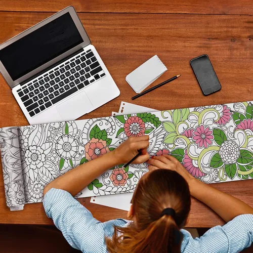 Miniatura 4 de Colarr Paquete de 3 pósteres gigantes de mandalas para colorear de 118 x 11.8 pulgadas, diseño de mandala gigante, hoja para colorear, pancarta
