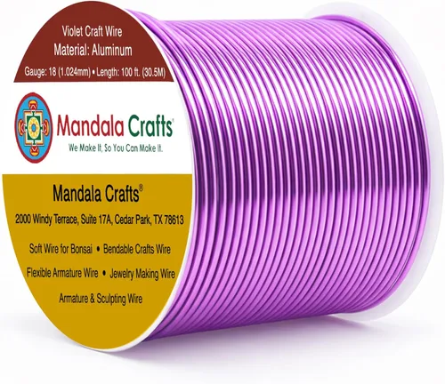 Miniatura 89 de Mandala Crafts - Alambre de aluminio anodizado de 8 calibre para hacer joyas - 9.75 m de alambre flexible negro colorido - Flexible para bonsái