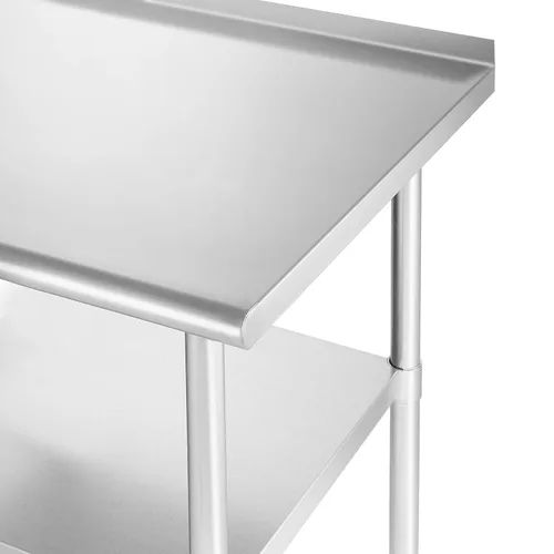 Miniatura 3 de Gridmann mesa de cocina comercial para trabajo y preparación, de acero inoxidable, con protector contra salpicaduras - 72" x 30".