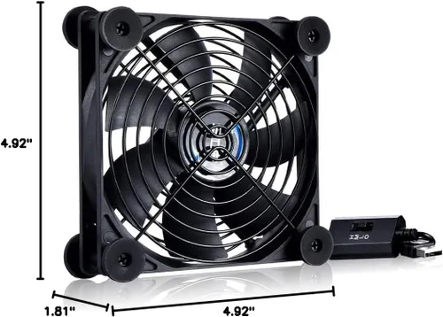 Miniatura 7 de SCCCF Ventilador USB silencioso de 4.724 in, ventilador de enfriamiento portátil USB de 5 V para receptor de TV de pantalla plana, router DVR