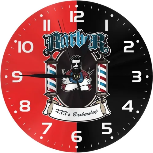 Reloj de pared personalizado para peluquería, añade tu texto, reloj de peluquería rojo personalizado, reloj de pared para salón de belleza, regalo