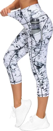 Miniatura 2 de THE GYM PEOPLE - Pantalones deportivos de yoga gruesos de tiro alto para mujer, con bolsillos y control de abdomen, leggings para entrenar y correr