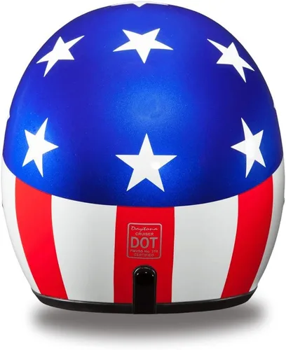 Miniatura 4 de Daytona Helmets Casco de motocicleta de cara abierta de 3/4 – Aprobado por DOT [Capitán América] [S]