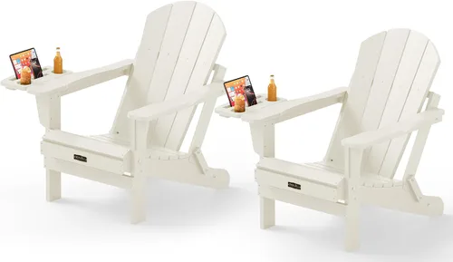 Miniatura 44 de SERWALL - Silla plegable Adirondack para patio, jardín, exterior, resistente a la intemperie, sillas para hoguera, color naranja