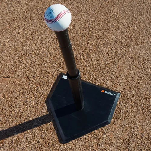 Miniatura 5 de Champro Camiseta de bateo de goma reforzada resistente para todas las edades con altura ajustable, entrenamiento de béisbol y softbol, color negro