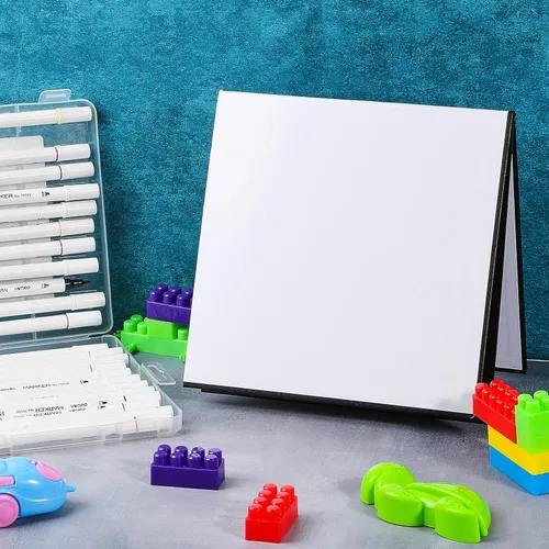 Miniatura 3 de Zhanmai 4 tableros de juego plegables en blanco de 17 x 17 pulgadas, haz tu propio tablero de juego, tablero de juegos en blanco de borrado en seco