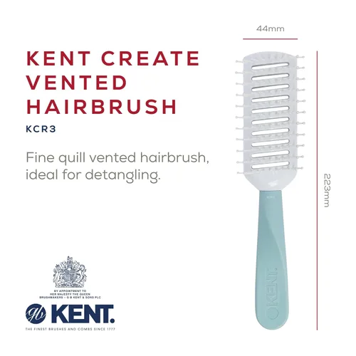 Miniatura 2 de Kent KCR3 "Create" - Cepillo de pelo ventilado para secar, crear elevación de raíces y volumen en todo tipo de cabello, cepillo de ventilación