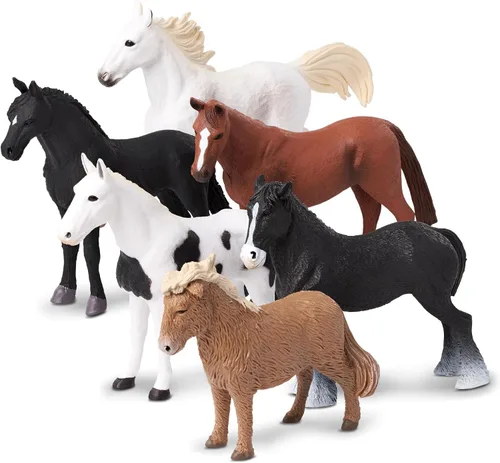 Miniatura 14 de Terra by Battat – 6 piezas de juguetes de caballo de 6 pulgadas – Figuras realistas de mustang – Figuras de animales de plástico – Regalo