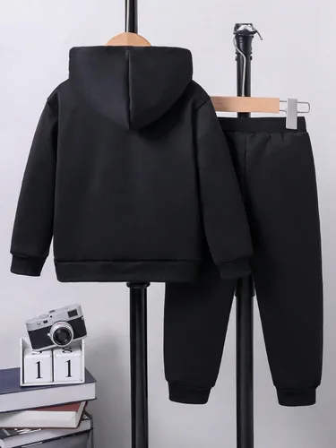 Miniatura 2 de Floerns Conjunto de sudadera con capucha y pantalones deportivos de dos piezas para niño