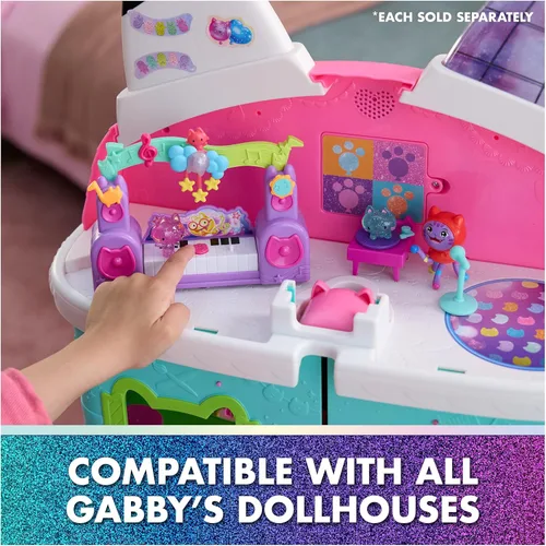 Miniatura 6 de DreamWorks Gabby's Dollhouse La Película, Set de Historia de Fiesta Paw-Some con DJ Catnip, 2 Figuras de Juguete Eraser Cat y Accesorios, Juguetes