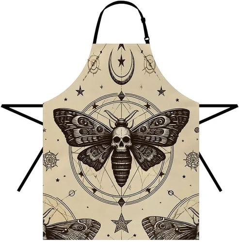 Miniatura 29 de Moslion Apron 31x27 Inch Kitchen Chef Waitress Cook Aprons Bib with Adjustable Neck for Women Men