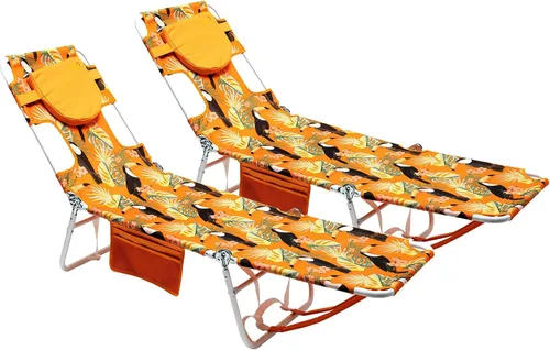 Miniatura 17 de SUNNYFEEL - Silla de bronceado plana con agujero boca abajo y ranuras para los brazos, silla de playa para tomar el sol, silla plegable de 5