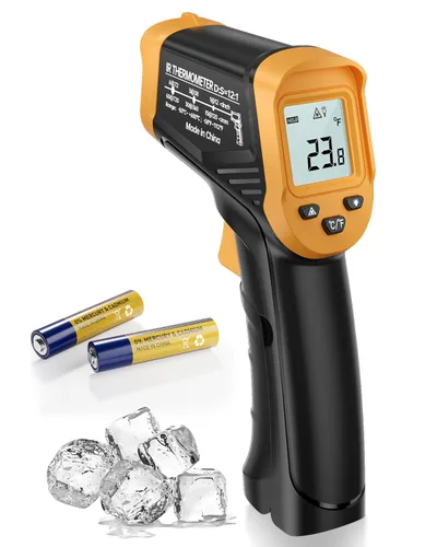 Eventek Pistola de termómetro infrarrojo, -58°F a 1112°F pistola de temperatura termómetro láser, pistola de temperatura IR para cocinar, accesorios