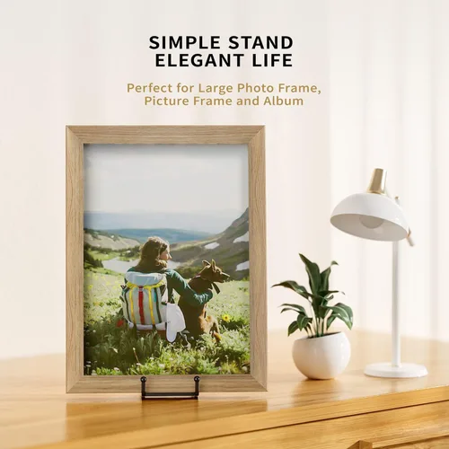 Miniatura 6 de IPAME Soportes para Platos Grandes de 8 Pulgadas para Exhibición - Soporte de Exhibición de Alambre Cuadrado de Metal para Platos + Soporte