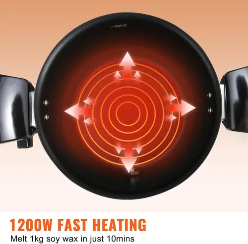 Miniatura 4 de VEVOR Derretidor de cera de 5 litros para hacer velas, olla eléctrica grande para derretir cera con boquilla fácil de verter, control de temperatura