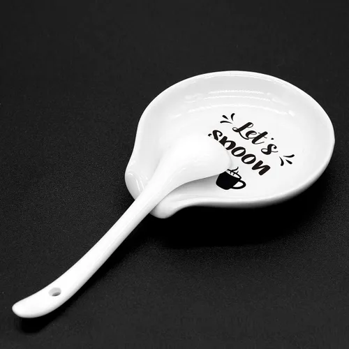 Miniatura 5 de Littlefa Let's Spoon - Cuchara de café con frase divertida, soporte para cuchara de café con frase divertida, soporte para cuchara pequeña
