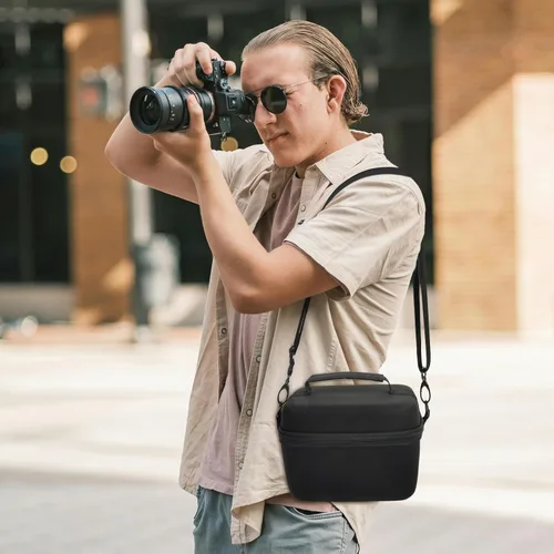 Miniatura 5 de GWCASE Funda compacta compatible con cámara sin espejo Canon EOS R100 R50, cámaras de almacenamiento de viaje, bolsa cruzada para cámara de video