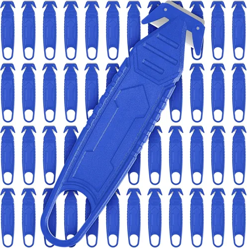 Miniatura 12 de Therwen Cuchillo cortador de caja de seguridad, 8 unidades, de acero inoxidable, abridor de paquetes con divisor de cinta para cartón, cartón