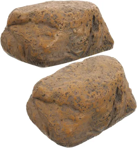 2pcs Waterproof Faux Rock Key Hider Box Outdoor Hidden Key Holder for Garden Yard Security Safe Storage with Resin Stone Appearance