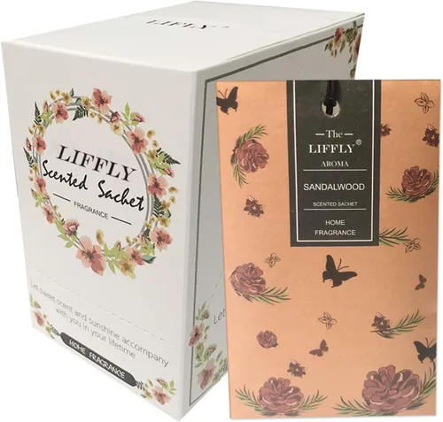 Miniatura 18 de 13 sobres perfumados para cajones y armarios, 14 paquetes de lavanda, rosa, jazmín, océano, vainilla, sándalo, lino fresco, cerezo, lila, eucalipto
