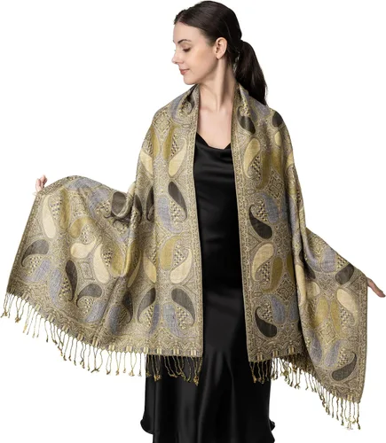 Miniatura 2 de Achillea Bufanda suave y sedosa de cachemira multicolor pashmina de doble capa