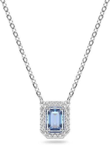 SWAROVSKI Collar Millenia, Circonita Corte Octágono, Azul, Acabado Rodio
