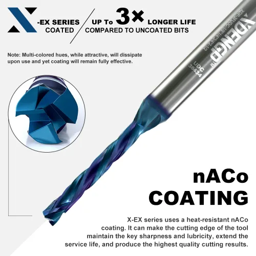 Miniatura 4 de Broca de enrutador espiral de compresión de corte ascendente y descendente de 3 flautas para CNC, diámetro de corte de 1/8 pulgadas, longitud