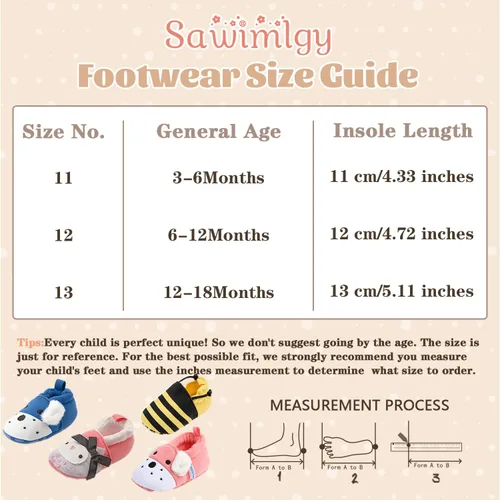 Miniatura 6 de Sawimlgy Pantuflas de dibujos animados para recién nacidos, para bebés, niños y niñas, suela antideslizante suave, suela antideslizante, zapatos