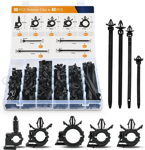 Miniatura 9 de GOOACC Surtido de 60 clips de enrutamiento para telar de alambre de automóvil, 6 tamaños diferentes, clips de enrutamiento universales para Honda GM