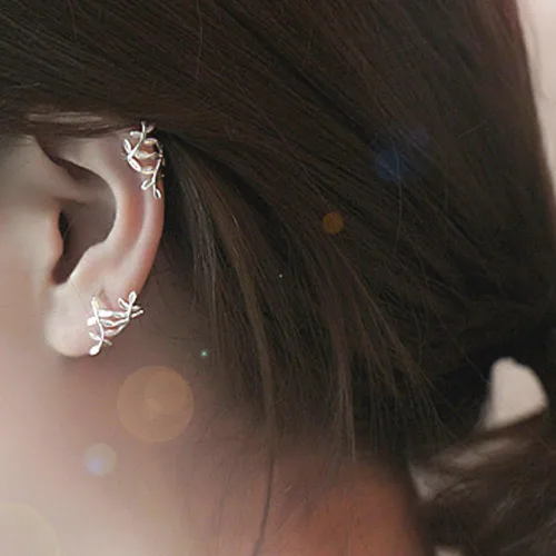 Miniatura 2 de Pendientes de plata de ley S925 con clip para las orejas (1 par)