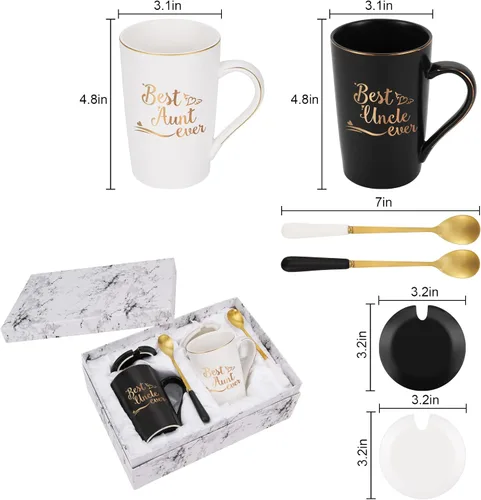 Miniatura 6 de Cabtnca Regalo para Tía y Tío, Mejor Taza de Tía y Tío, Regalos de Cumpleaños Navidad Día de la Madre Día del Padre para Tías y Tíos de Sobrina