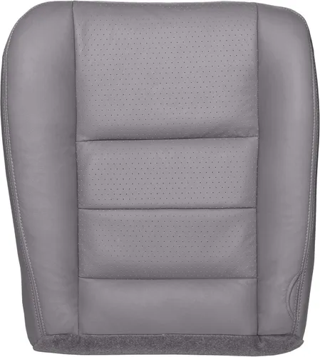 The Seat Shop Funda de asiento de piel perforada de repuesto para parte inferior del conductor, color gris pedernal mediano (compatible con Ford
