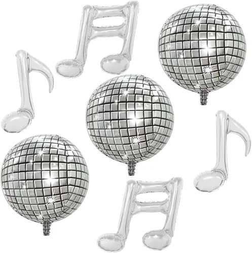 Miniatura 14 de FBQ Kit de arco de globos de discoteca 4D, globos de aluminio de disco de los años 70, 80, 90, fiesta de discoteca, aniversario, decoración