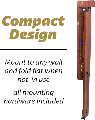 Miniatura 4 de GoSports Hook 21 - Juego de Anillo de Montaje en Pared - Juega en Interiores o Exteriores con Brazo Plegable Marrón