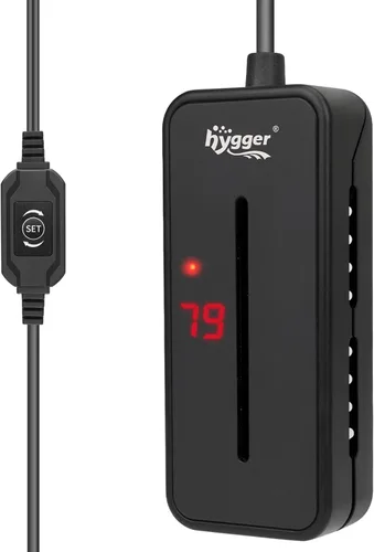 hygger Calentador de acuario sumergible pequeño de 25 W, mini calentador de pecera Betta con pantalla LED, temperatura ajustable para tanques de