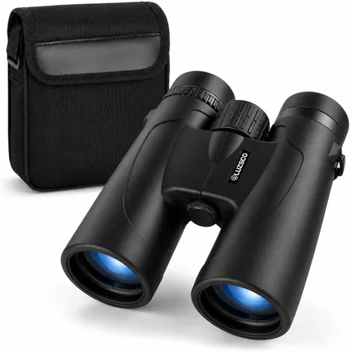 Prismáticos HD de 10 x 42 pulgadas para adultos de alta potencia, binoculares impermeables con visión amplia clara, ligeros para observación de