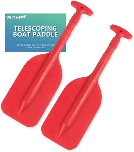 Miniatura 9 de Remo plegable telescópico para lancha antideslizante de plástico de aluminio, paquete de 2 flotadores de tubos pequeños, remos y accesorios de barco