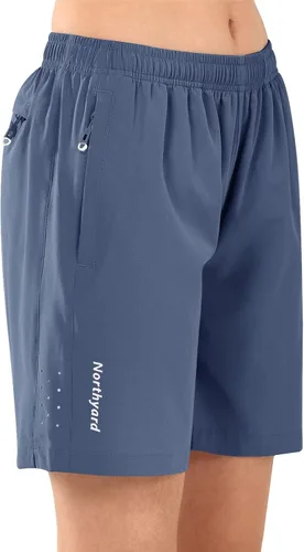 Miniatura 26 de NORTHYARD Pantalones cortos deportivos de senderismo para mujer, de secado rápido, ligeros, para gimnasio, entrenamiento, con 3 bolsillos