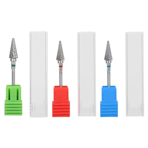 Miniatura 8 de Brocas para uñas, brocas de acero de tungsteno para manicura de manicura, cabezal de pulido de manicura de pedicura eléctrica, brocas de cono Azul