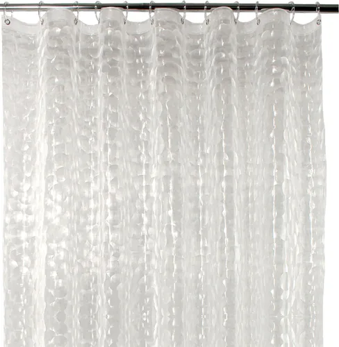 Forro de cortina de ducha 3D semitransparente pesado 8G grueso PEVA impermeable, ojales de metal de plástico e imanes pesados, 70 x 72 pulgadas con