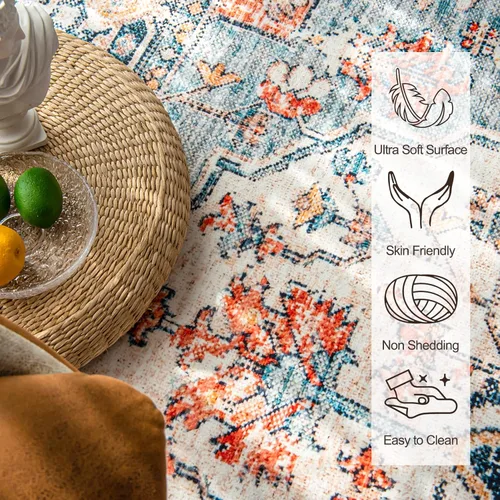 Miniatura 3 de VK VK·LIVING Tapete para la entrada de 2 x 3 pies, pequeño, bohemio, para baño, respaldo antideslizante, felpudo, de interior, puerta delantera