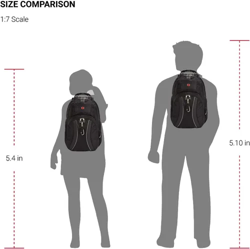 Miniatura 7 de Swiss Gear SA1923 - Mochila negra para laptop ScanSmart, compatible con la mayoría de portátiles y tabletas de 15 pulgadas