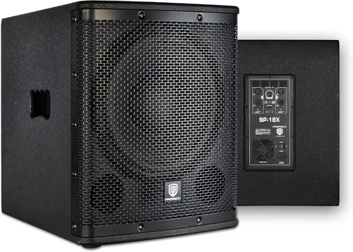 PRORECK SP-18X Gabinete de subwoofer PA DJ activo de 18 pulgadas, 3000 W P.M.P.O con amplificador de clase D, 3 monitores preestablecidos DSP,