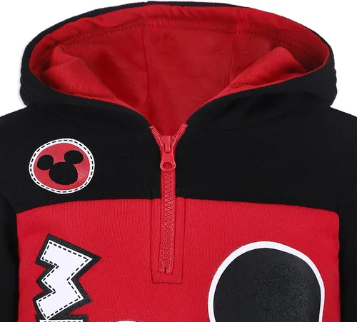 Miniatura 4 de Disney Boy's Mickey Mouse Half Zip Pullover Fashion Hoodie, BlackRedBlue