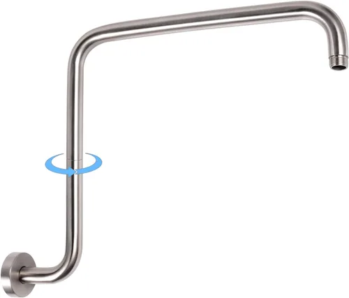 Miniatura 8 de PHASAT Brazo de ducha en forma de "S", brazo de ducha de 16.65 pulgadas de alto con brida, reemplazo de brazo de extensión de cabezal de ducha