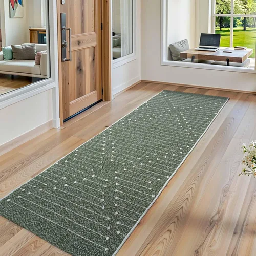 Miniatura 19 de LIVEBOX - Alfombra boho negra de 5 x 7 pies, grande y lavable para sala de estar, alfombra de algodón marroquí para dormitorio, interior y exterior