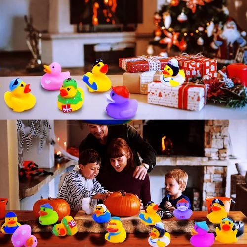 Miniatura 7 de Patos de goma para niños, juguetes de baño para bebés, patos flotadores para niños pequeños, accesorios para duchas, juguetes para el aula