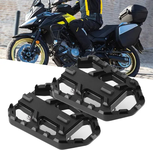 Miniatura 4 de Estriberas para motocicleta, reposapiés, reposapiés, reposapiés, reposapiés ancho, compatible con FordL650 DL1000 VSTROM / (negro)