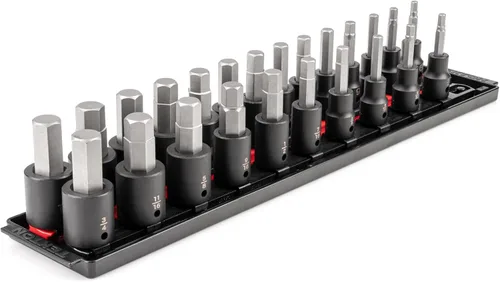 Miniatura 9 de TEKTON SIB92311 - Juego de llaves de vaso de impacto hexagonal de 1/2 pulgada con funda, 24 piezas (1/4-3/4 pulgadas, 0.236-0.748 in)
