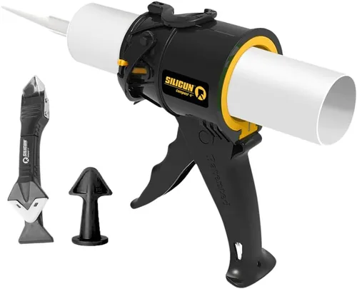 Miniatura 7 de SILIGUN™ Gen-3 Pistola Compacta para Calafatear - Pistola de Calafateo Sin Goteo - Diseño Patentado - Marco ABS Ligero - Funciona con Todos